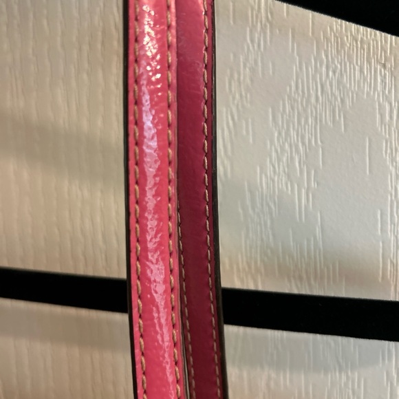 Coach vintage tan/pink with stripe shoulder bag medium size gorgeous - Picture 4 of 15